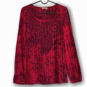 One World swirl ribbed soft lightweight sweater Women’s Size S Small Red Purple‎
